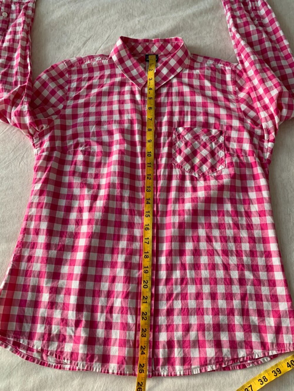 Patagonia Long Sleeve Pink plaid Shirt 100% organic Cotton Women's Size 6 - Picture 4 of 8